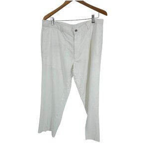 Alan Flusser Mens White Linen Blend Pants 38X30 Coastal Old Money Quiet Luxury